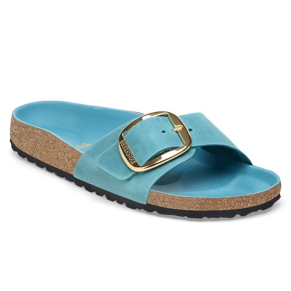 NIB Birkenstock Women's Sandals Madrid Big Buckle Turquoise